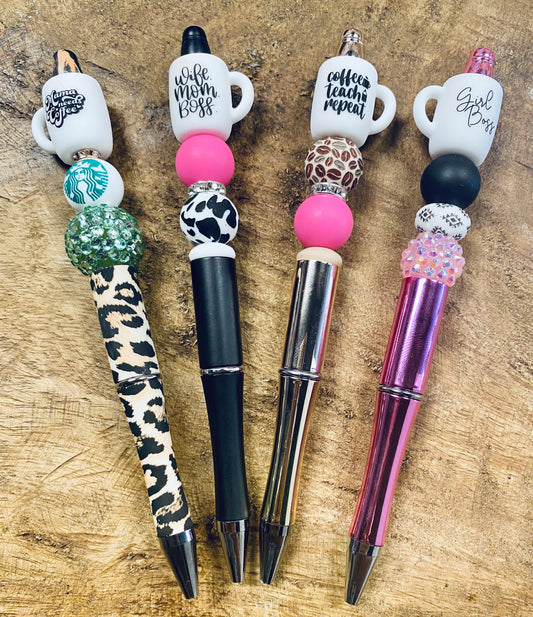 Coffee Mug Beaded Pens