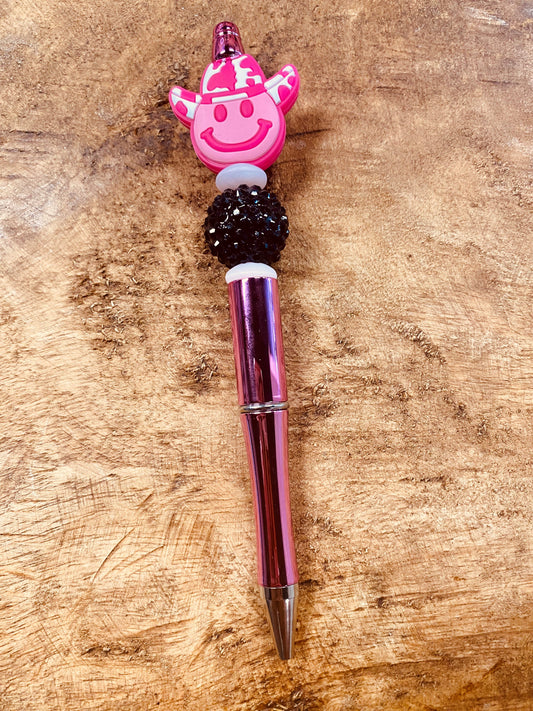 Smiley Cowboy Beaded Pen