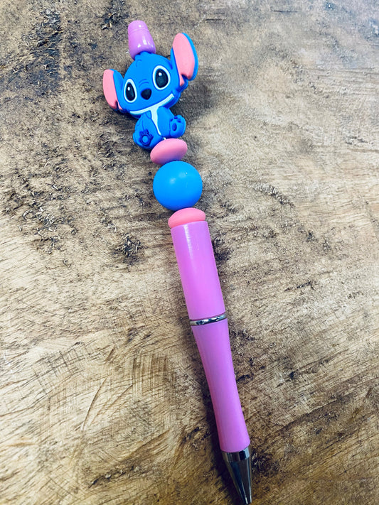 Blue Guy Beaded Pen