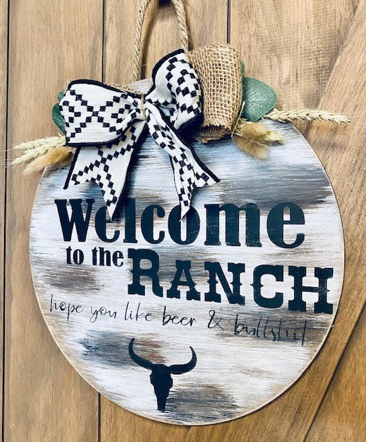 Welcome to the Ranch door Hanger