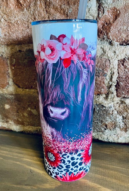 Floral Highland Cow